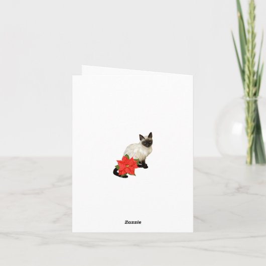 Schöne Siamesen Weihnachtskarte Karte (Rückseite)