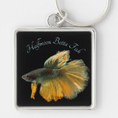 Schöne siamesische Kämpfe Fisch Betta Halfmoon Schlüsselanhänger (Vorne)