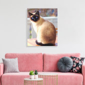 Schöne siamesische Katze Blaue Augen Leinwanddruck (Insitu (Wohnzimmer))