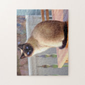 Schöne siamesische Katze mit blauen Augen Puzzle (Vertikal)