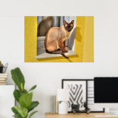 Schöne siamesische Katze Poster (Heimbüro)