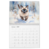 Schöne siamesische Katzen Pet Lover Wasserfarbe Ti Kalender (Jan 2027)