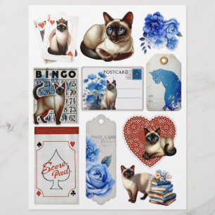 Schöne Siamkatze Vintag Ephemera