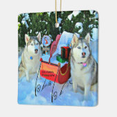 Schöne sibirische Huskies Keramikornament (Links)