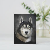 Schöne sibirische Husky Postkarte (Stehend Vorderseite)