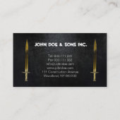 Schöne Sicherheits-Schwarz-Goldikone Visitenkarte (Rückseite)