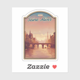 Schöne Sicht auf die Seine-Frankreich Aufkleber
