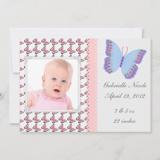 Schöne "Sie ist hier!" Kinderankündigung Ankündigung (Rückseite)