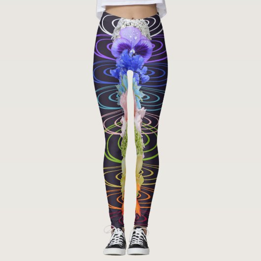 Schöne sieben Chakra-Blume Leggings (Vorderseite)