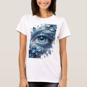 Schöne Silber BLUE ICE EYE Statement Design T-Shirt