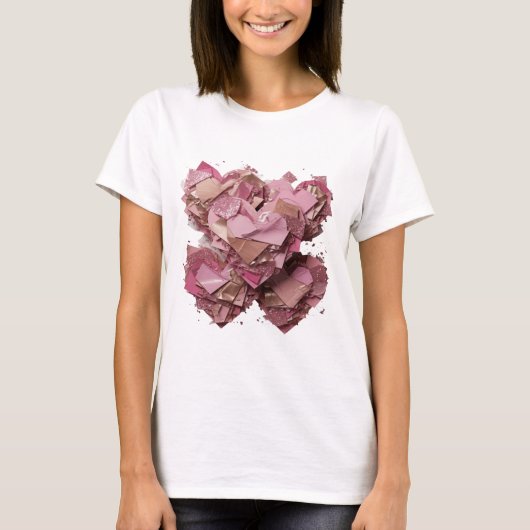 Schöne Silber- BROKEN HEART-Slogan-Design T-Shirt (Vorderseite)