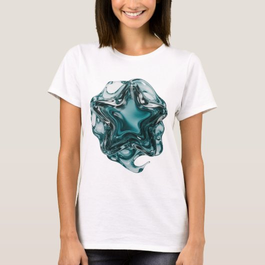 Schöne Silber-STAR-BALL-Textgestaltung T-Shirt (Vorderseite)