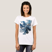Schöne Silber WATER'S WAVE 3D-Textkunst T-Shirt (Vorne ganz)