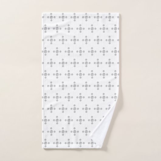Schöne silbergraue Punkte auf weißem Badetuch Set (Handtuch)