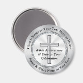 Schöne Silberkreuz Gastgeschenke, Kirche Magnet (Vorderseite/Rückseite)