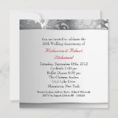 schöne silberne 25-Jubiläumseinladungen Einladung (Rückseite)