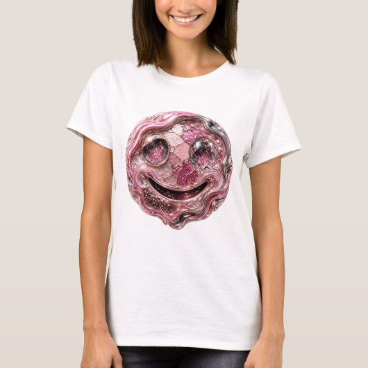Schöne silberne ABSTRACT ART Gestaltung T-Shirt (Vorderseite)