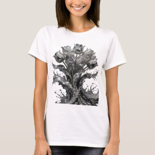 Schöne silberne ABSTRACT ART Statement T-Shirt