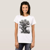 Schöne silberne ABSTRACT ART Statement T-Shirt (Vorne ganz)