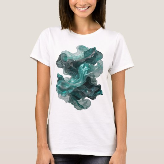 Schöne silberne ABSTRACT ART Tragbare Kunst T-Shirt (Vorderseite)