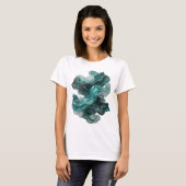 Schöne silberne ABSTRACT ART Tragbare Kunst T-Shirt (Vorne ganz)