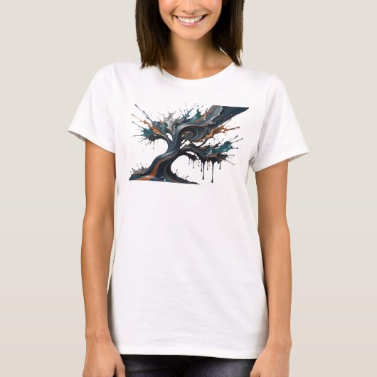 Schöne silberne ABSTRACT ART Tragbare Kunst T-Shirt (Vorderseite)