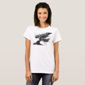Schöne silberne ABSTRACT ART Tragbare Kunst T-Shirt (Vorne ganz)