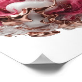 Schöne silberne ABSTRACTE KUNST Künstlerisches Mot Poster (Ecke)