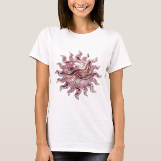 Schöne silberne ABSTRACTE KUNST Moderne Gestaltung T-Shirt (Vorderseite)