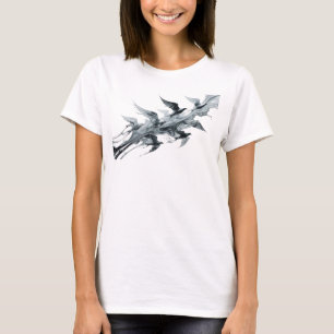 Schöne silberne abstrakte Vögel tragbares Kunstwer T-Shirt