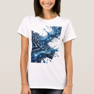 Schöne silberne BLAUE JUWELEN IN WASSER Grafik T-S T-Shirt