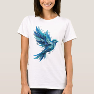 Schöne silberne BLAUE VOGEL moderne Gestaltung T-Shirt