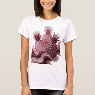 Schöne silberne GLASIGE ANANAS Grafisches Design T-Shirt