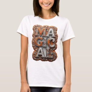 Schöne silberne MAGISCHE Statement-Design T-Shirt