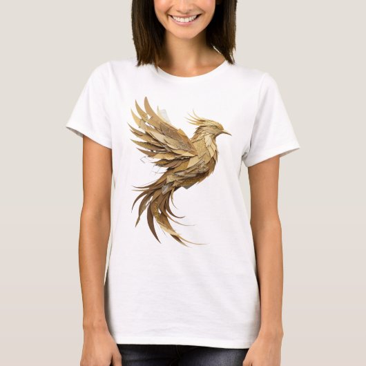 Schöne silberne PHOENIX AUS DER ASCHE T-Shirt (Vorderseite)