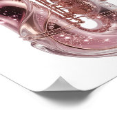 Schöne silberne PINK SAXOPHONE Benutzerdefiniertes Poster (Ecke)