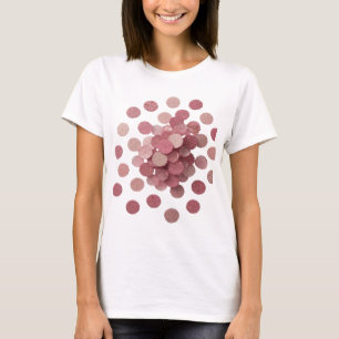 Schöne silberne ROSA BLÄTTER Modedesign T-Shirt