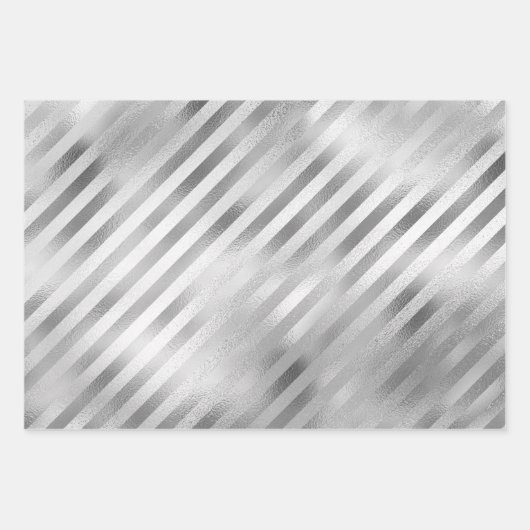 Schöne Silberstreifen-Hochzeit Geschenkpapier Set (Vorderseite 3)