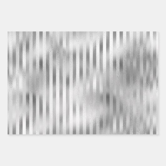 Schöne Silberstreifen-Hochzeit Geschenkpapier Set (Vorderseite 2)