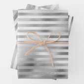 Schöne Silberstreifen-Hochzeit Geschenkpapier Set (Beispiel)