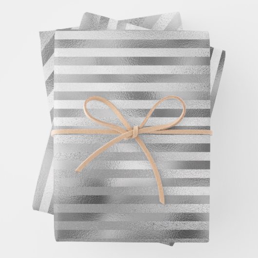 Schöne Silberstreifen-Hochzeit Geschenkpapier Set (Beispiel)