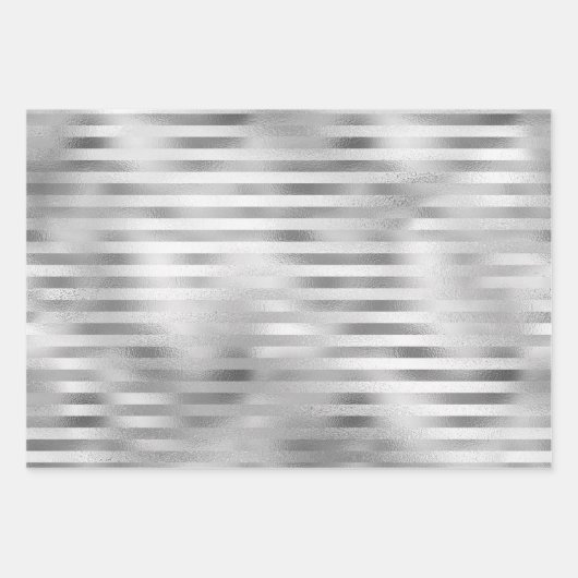 Schöne Silberstreifen-Hochzeit Geschenkpapier Set (Vorderseite)