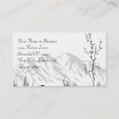 Schöne Silhouette Berge schwarz, weiß, rot Visitenkarte (Rückseite)