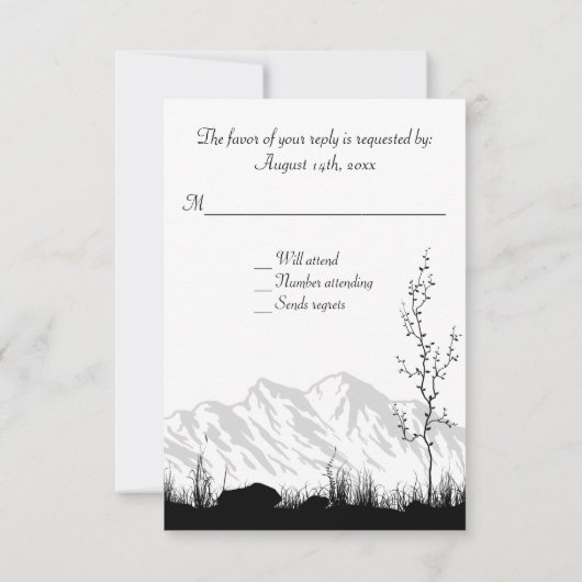 Schöne Silhouette Hirsche Hochzeit RSVP (Rückseite)