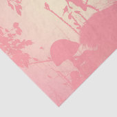 Schöne Silhouette in Rosa mit Vögeln Seidenpapier (Ausschnitt)