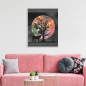 Schöne Silhouette Vollmond Leinwand (Insitu (Wohnzimmer))