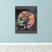 Schöne Silhouette Vollmond Leinwand (Insitu (Holzboden))
