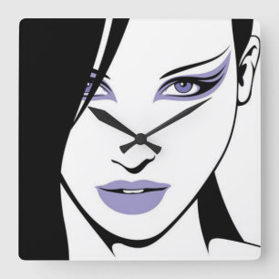 Schöne Silhouette-Wand-Uhr Quadratische Wanduhr