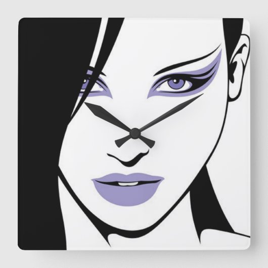 Schöne Silhouette-Wand-Uhr Quadratische Wanduhr (Vorderseite)