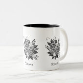 Schöne Silver Blume Bouquet Zweifarbige Tasse (VorderseiteRechts)